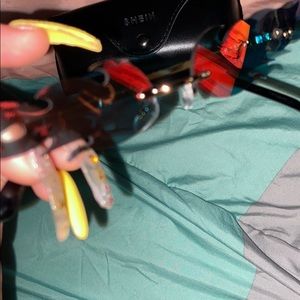 Holographic Flame Sunglasses With Case